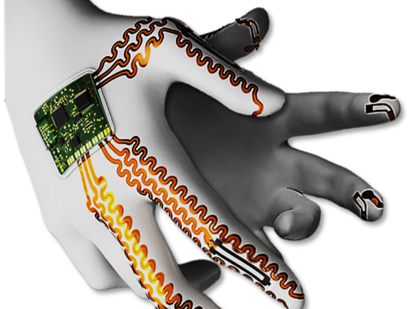 A mock-up of an AI-powered glove