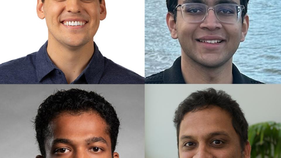 Michael Galarnyk pictured next to Veer Kejriwal, Agam Shah, and Sudheer Chava